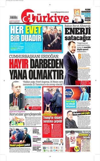 13 Şubat 2017 - Gazete manşetleri