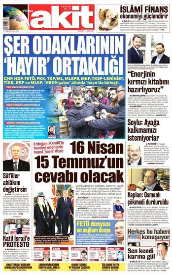 13 Şubat 2017 - Gazete manşetleri