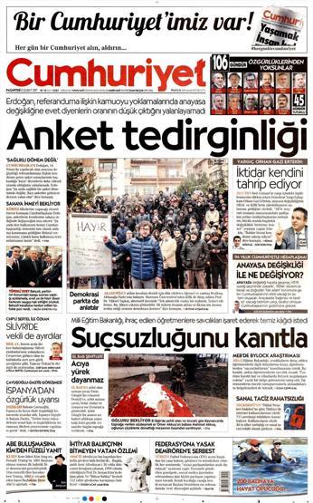 13 Şubat 2017 - Gazete manşetleri