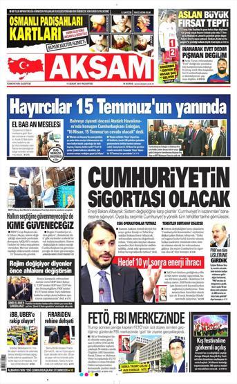 13 Şubat 2017 - Gazete manşetleri
