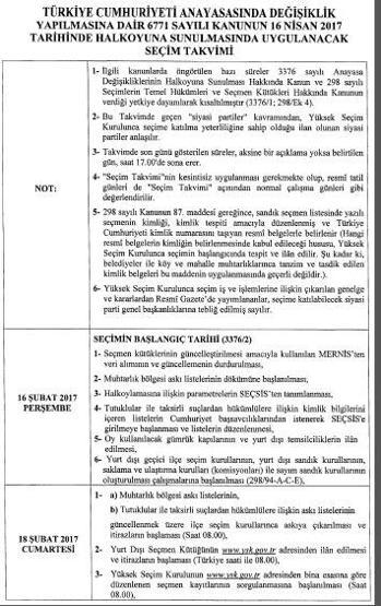Son dakika Yüksek Seçim Kurulu seçim takvimini açıkladı