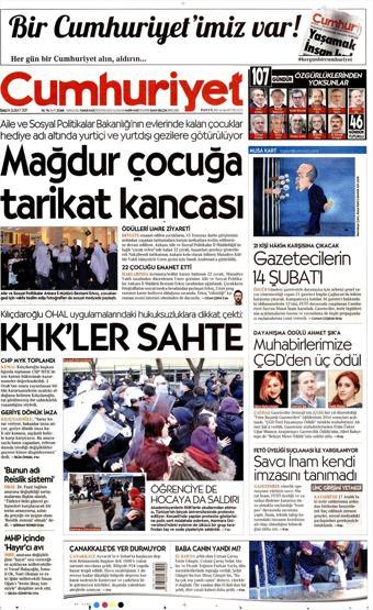 14 Şubat 2017 - Gazete manşetleri