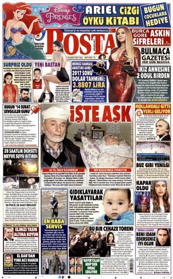 14 Şubat 2017 - Gazete manşetleri