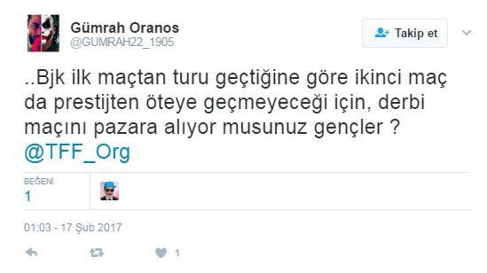 Twitterda Galatasaray-Beşiktaş derbi tarihi tartışması