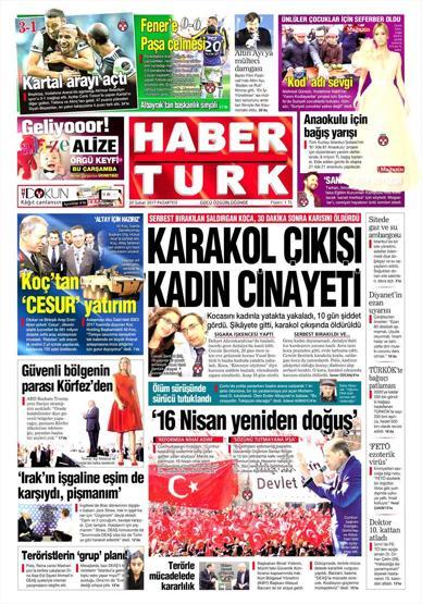 20 Şubat 2017 - Gazete manşetleri