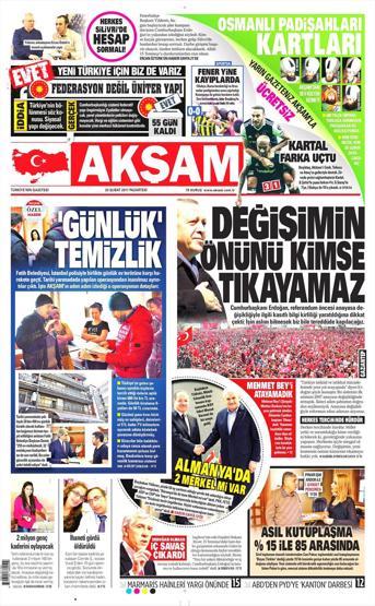 20 Şubat 2017 - Gazete manşetleri