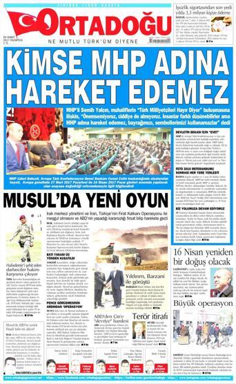 20 Şubat 2017 - Gazete manşetleri