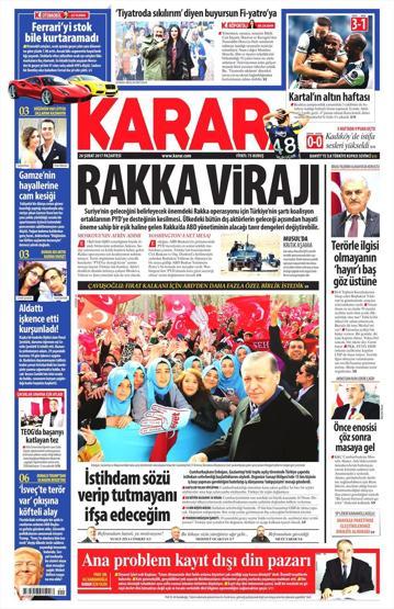 20 Şubat 2017 - Gazete manşetleri
