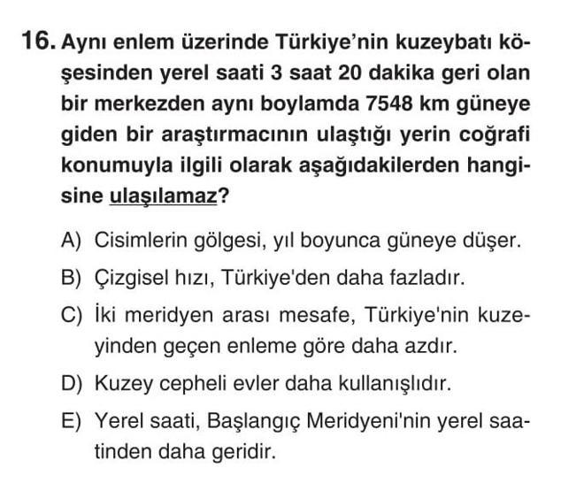 Online YGS denemesi Sosyal Bilimler testi cevap anahtarı