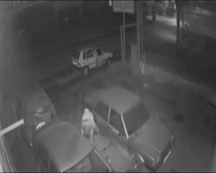 Teker hırsızları kameraya böyle yakalandı