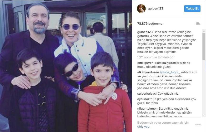 Gülben Ergen ve Mustafa Erdoğan çocukları için bir arada