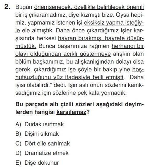 İkinci Online YGS denemesi Türkçe testi cevap anahtarı