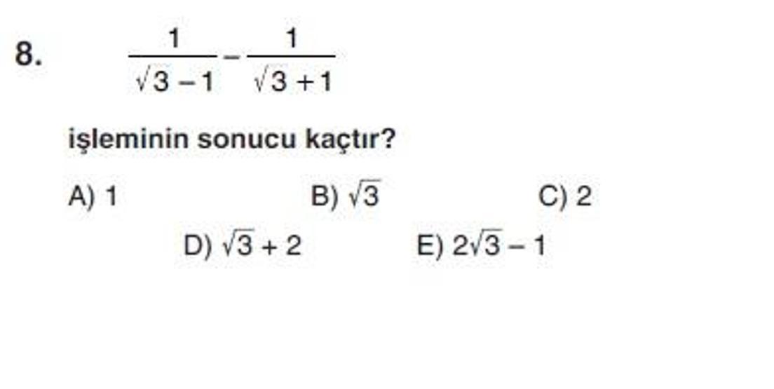 İkinci Online YGS denemesi Matematik testi cevap anahtarı