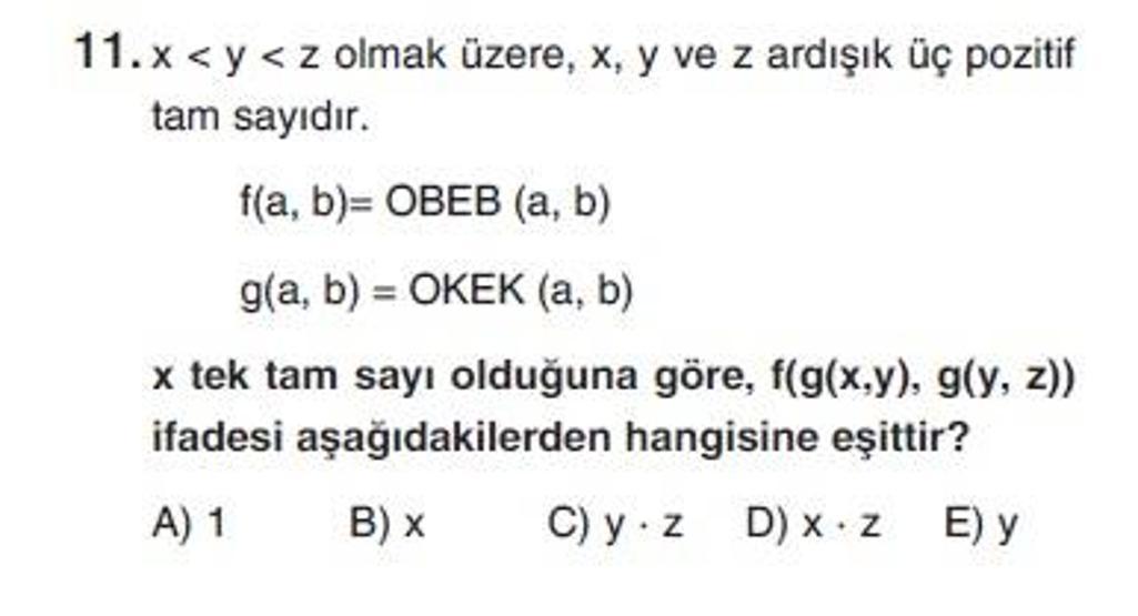 İkinci Online YGS denemesi Matematik testi cevap anahtarı