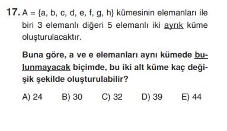 İkinci Online YGS denemesi Matematik testi cevap anahtarı