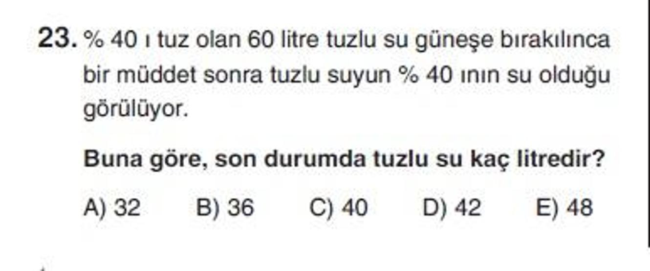 İkinci Online YGS denemesi Matematik testi cevap anahtarı