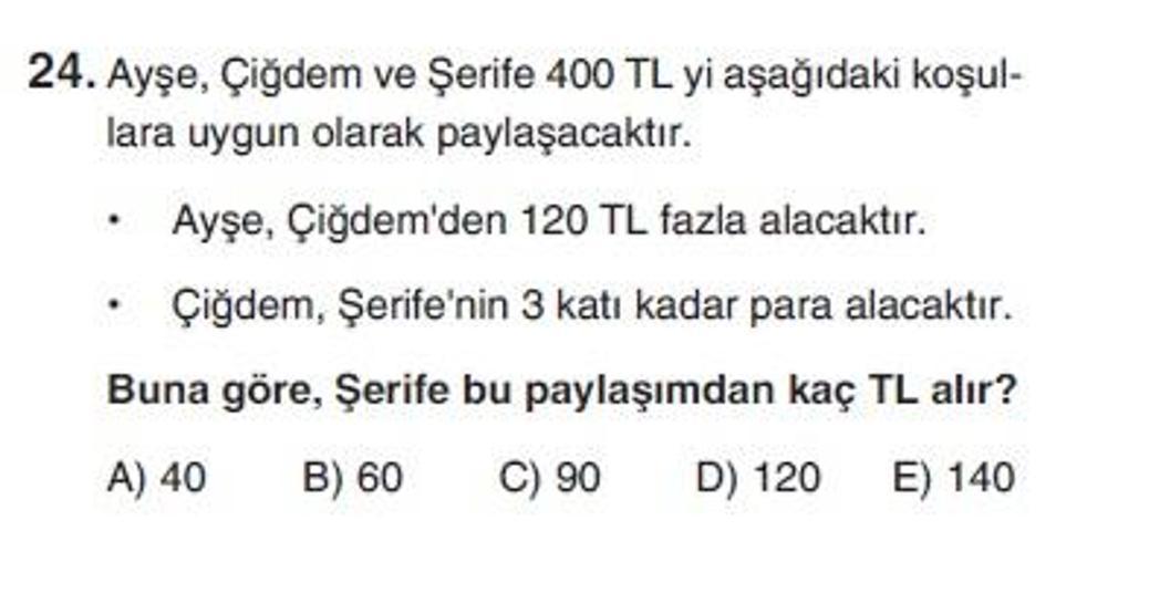 İkinci Online YGS denemesi Matematik testi cevap anahtarı