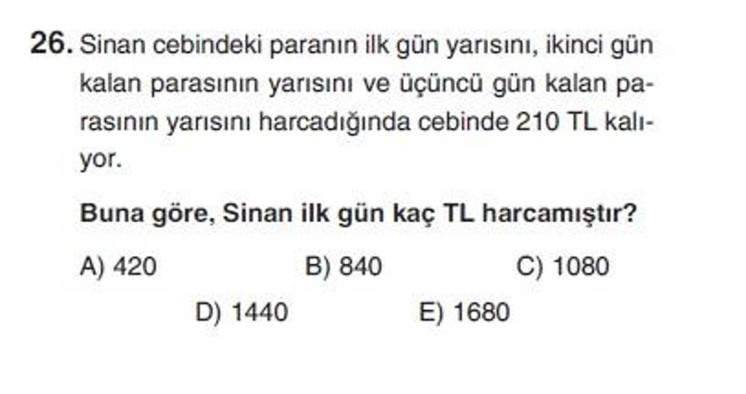 İkinci Online YGS denemesi Matematik testi cevap anahtarı