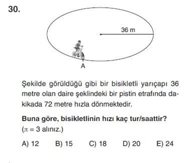 İkinci Online YGS denemesi Matematik testi cevap anahtarı