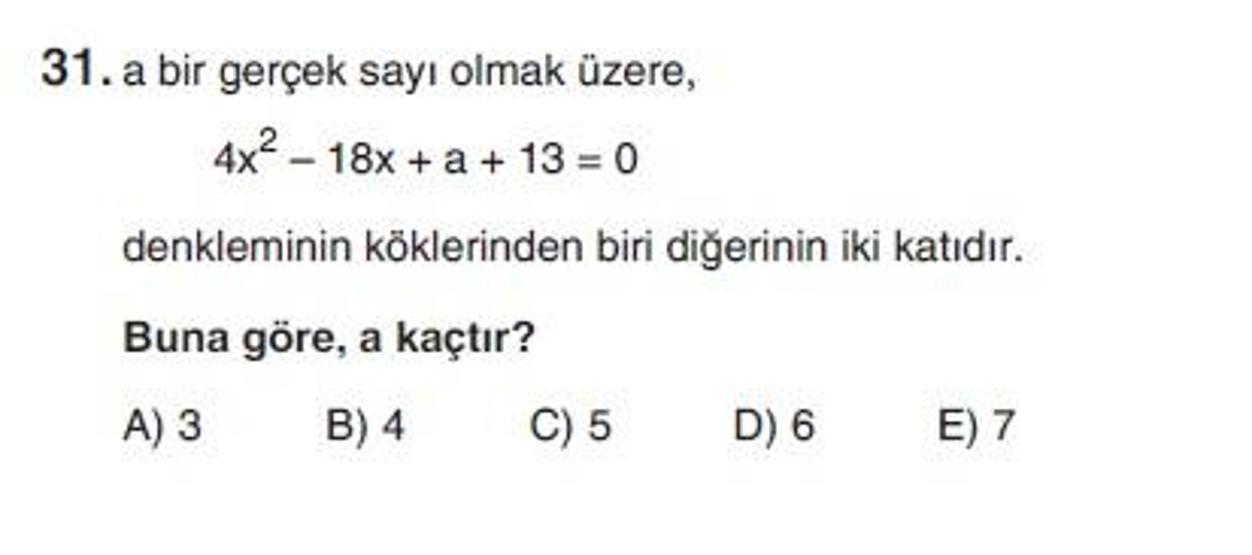 İkinci Online YGS denemesi Matematik testi cevap anahtarı