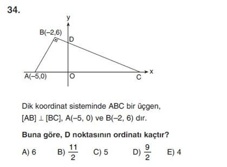 İkinci Online YGS denemesi Matematik testi cevap anahtarı