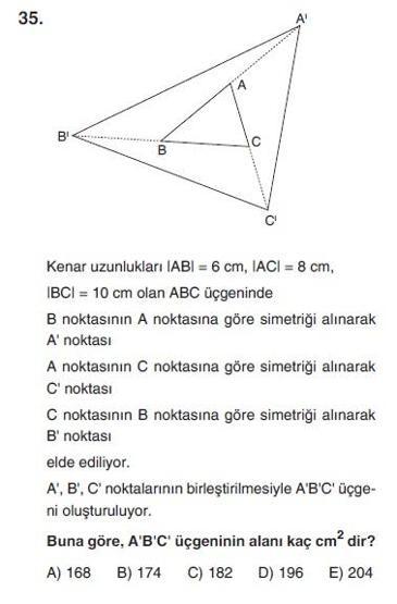İkinci Online YGS denemesi Matematik testi cevap anahtarı