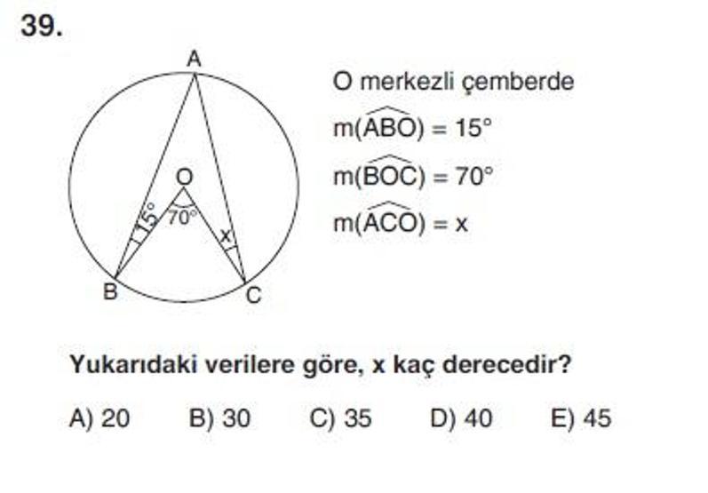 İkinci Online YGS denemesi Matematik testi cevap anahtarı