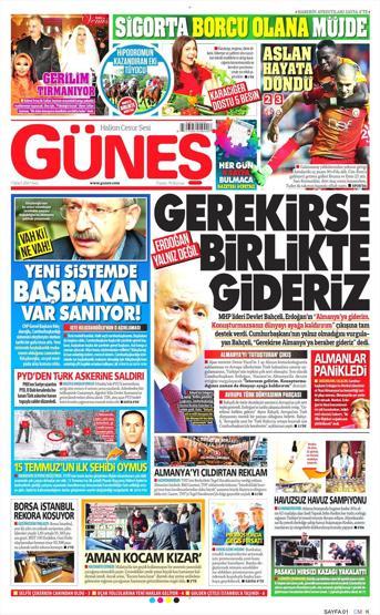 7 Mart 2017 - Gazete manşetleri