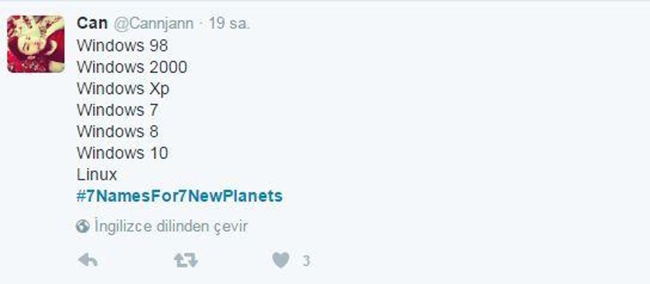 Türkiyeden NASAnın bulduğu 7 gezegene isim önerileri