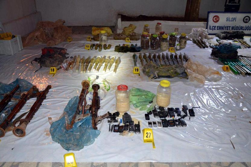 Silopide evin bodrumundan PKK cephaneliği çıktı