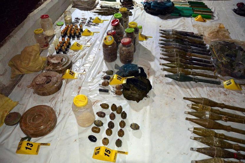 Silopide evin bodrumundan PKK cephaneliği çıktı