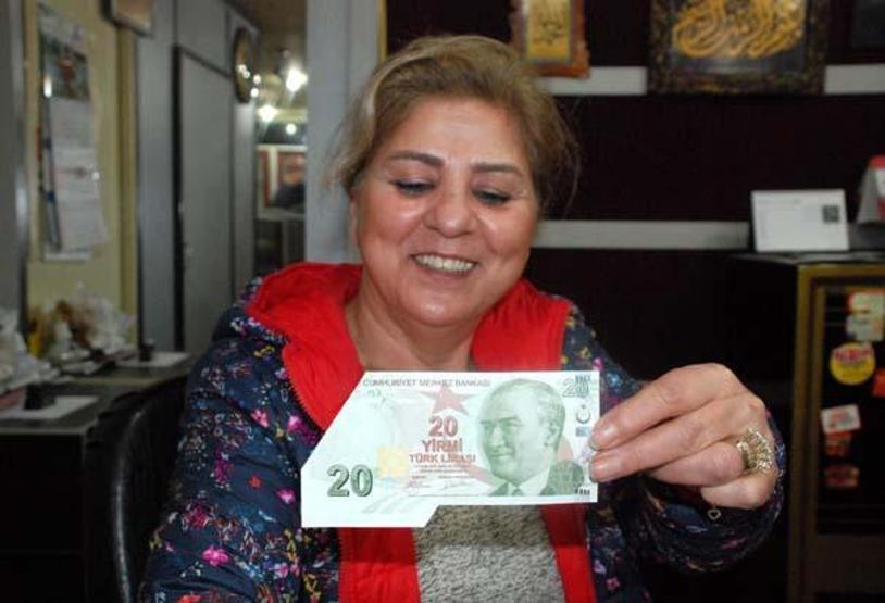 Bankadan aldığı 20 lira baskı hatalı çıktı