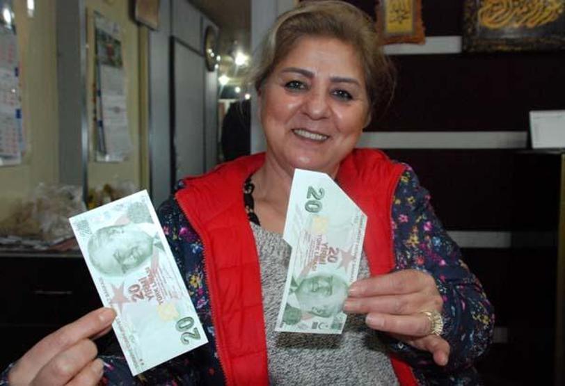 Bankadan aldığı 20 lira baskı hatalı çıktı