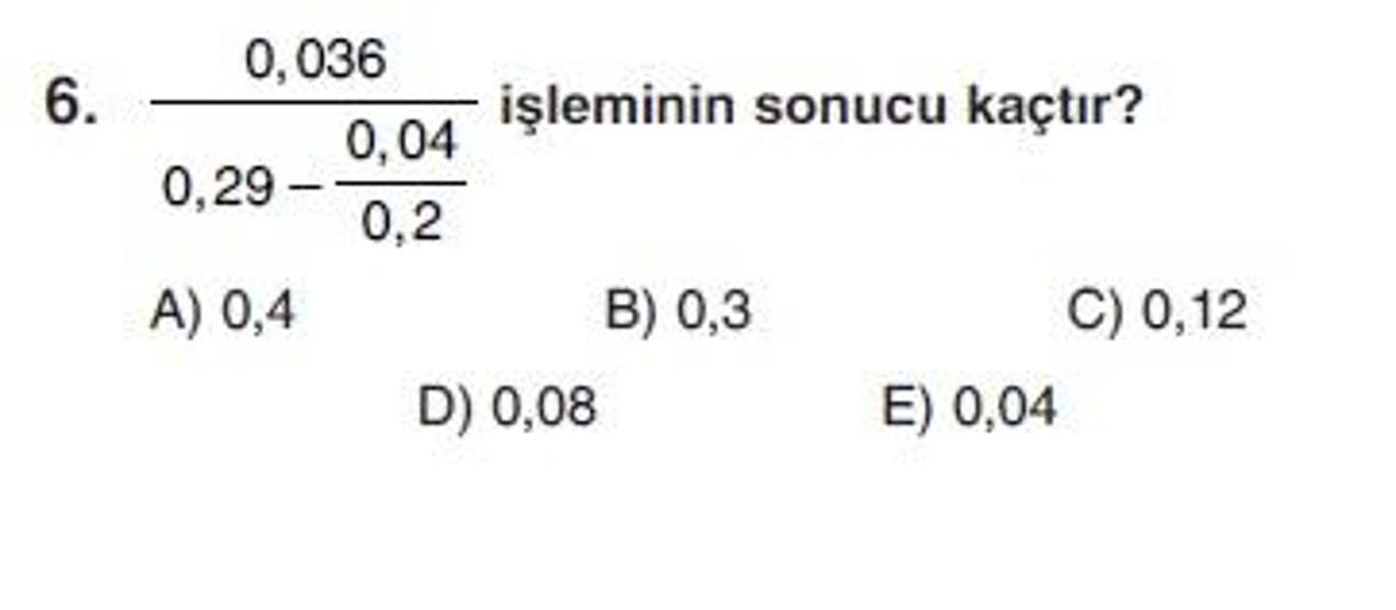 Üçüncü Online YGS denemesi Matematik testi cevap anahtarı