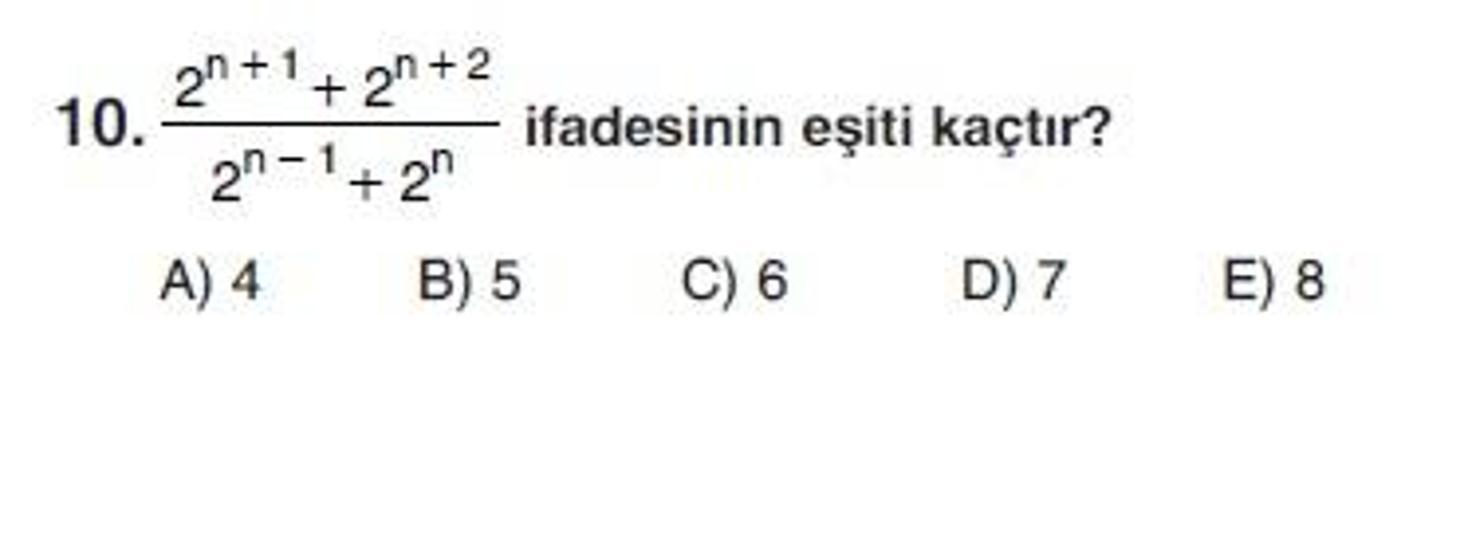 Üçüncü Online YGS denemesi Matematik testi cevap anahtarı