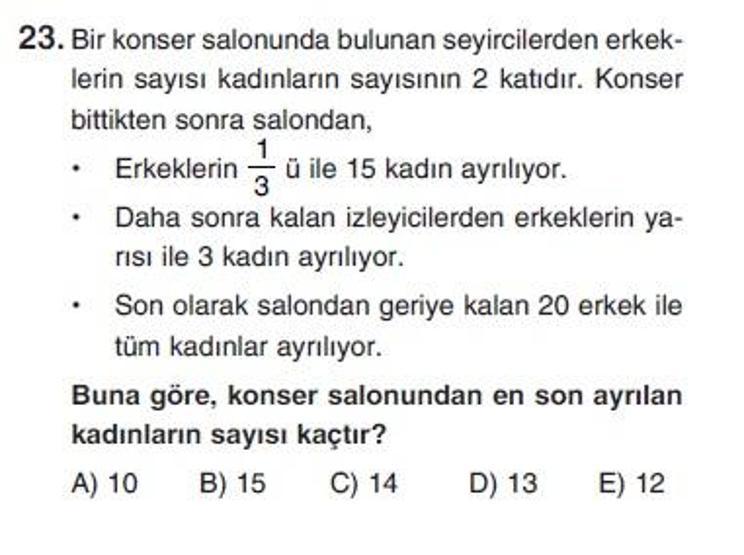 Üçüncü Online YGS denemesi Matematik testi cevap anahtarı