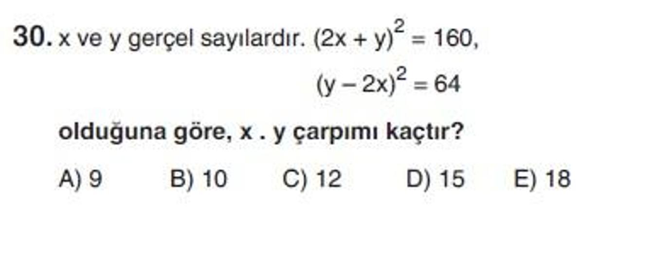 Üçüncü Online YGS denemesi Matematik testi cevap anahtarı