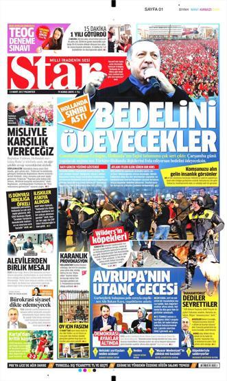 13 Mart 2017 - Gazete manşetleri
