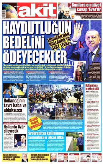 13 Mart 2017 - Gazete manşetleri