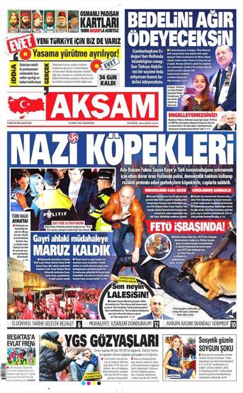 13 Mart 2017 - Gazete manşetleri