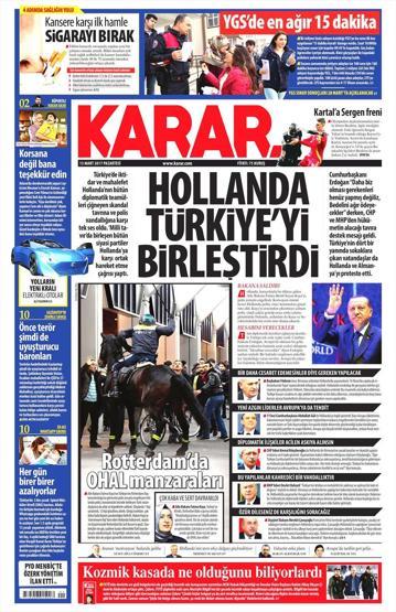 13 Mart 2017 - Gazete manşetleri