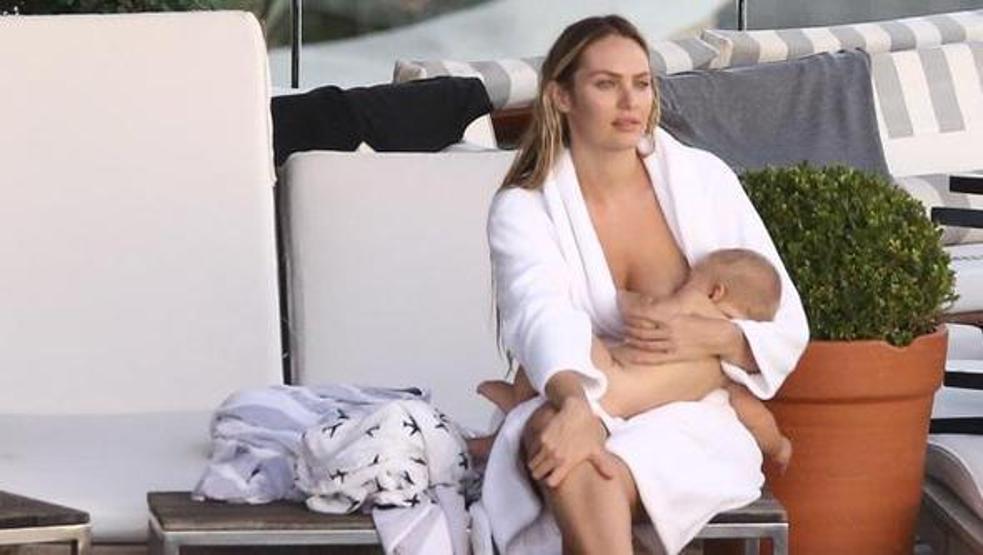 Candice Swanepoel’den emzirme molası