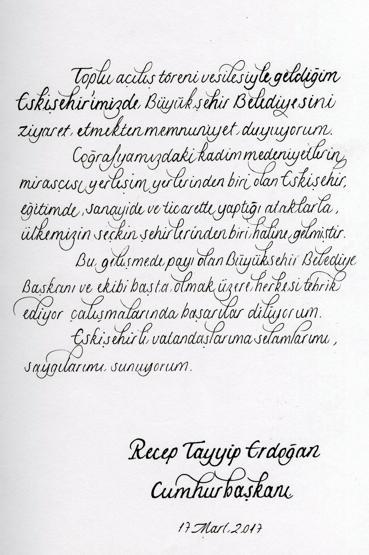 Erdoğan CHPli belediyeyi tebrik etti