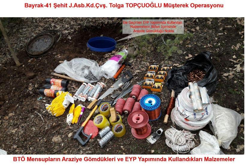 PKKlı teröristlerin sığınağından ısı güdümlü füze çıktı