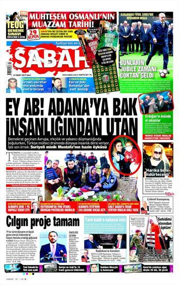 21 Mart 2017 - Gazete manşetleri