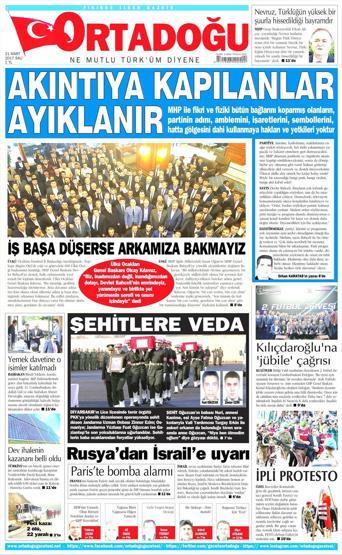 21 Mart 2017 - Gazete manşetleri