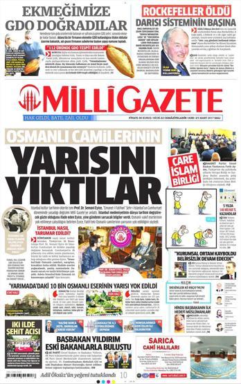 21 Mart 2017 - Gazete manşetleri