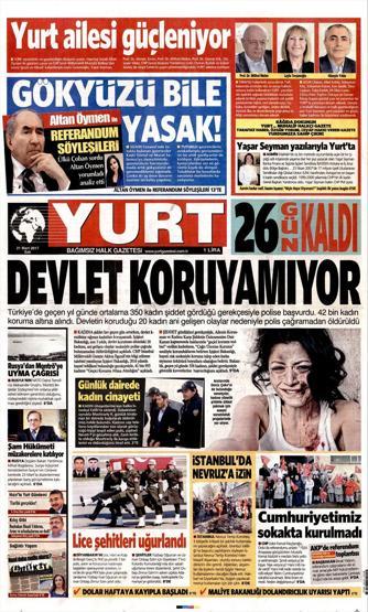 21 Mart 2017 - Gazete manşetleri