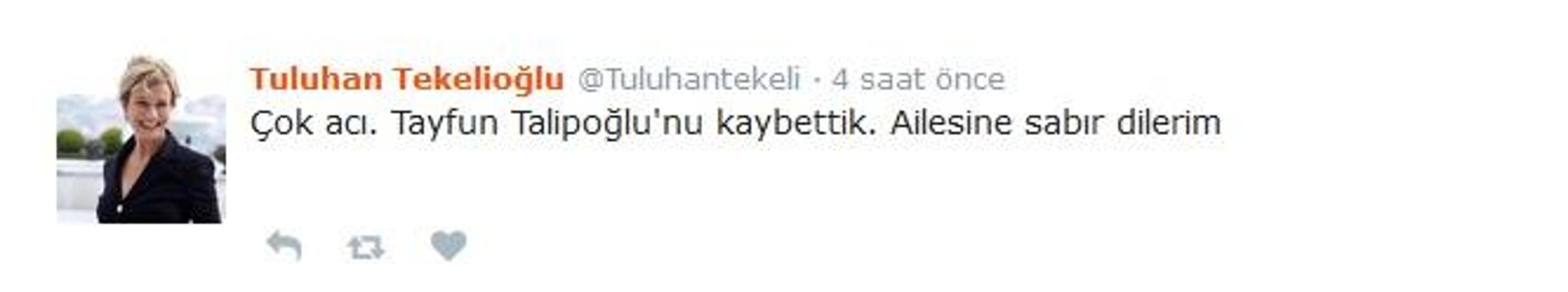 Tayfun Talipoğlunun ardından ünlüler ne dedi