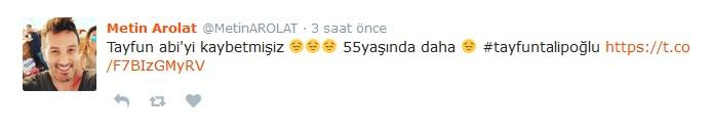 Tayfun Talipoğlunun ardından ünlüler ne dedi